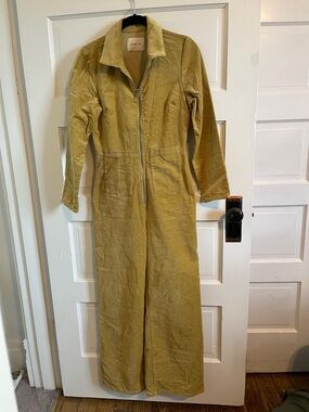 Paloma Wool Mustard Yellow velour jumpsuit